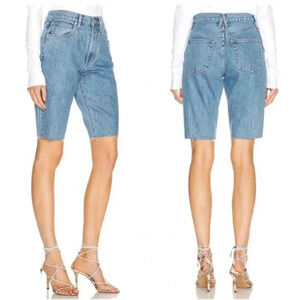 NWT SLVRLAKE Revolve Beatnik High Waist Raw Hem Denim Jean Shorts Size 24